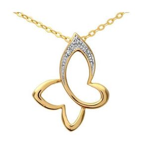 Femme Naava 0.93 Gr Or jaune Diamant 9 carats Pendentif Topaze 0.5 Cts