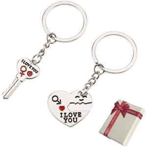 Porte-clés Porte-clés Key Holder en forme de cœur pistolet couleur avec Rouge Foncé Gem Stone 