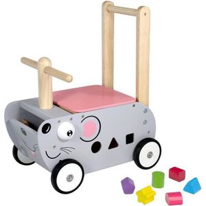 CHARIOT A POUSSER Porteur - Pousseur en bois La Souris - I M TOY - Mixte - A partir de 12 mois