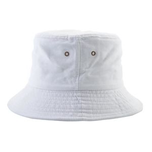 CHAPEAU - BOB 53-55cm - Enfants blancs - Chapeau de soleil en coton pour hommes et femmes, casquette de plage en plein air,