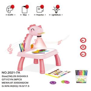 TABLE A DESSIN Dessin - Graphisme,Mini projecteur Led pour enfants,Table de dessin artistique,tableau de peinture,petit - Type A-Dinosaur Pink