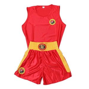 COMBINAISON DE COMBAT Enfants Sanda Vêtements Garçons et Filles Adulte Boxe Boxe Shorts Muay Thai Vêtements Arts Martiaux Formation Vêtements Rouge