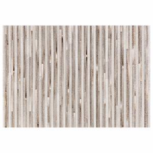 Tapis Déco en Cuir Vache 230x240cm Marron & Blanc