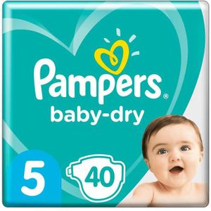 COUCHE Lot de 4 couches Pampers Baby-Dry taille 5 (11-16 kg) - Grand format