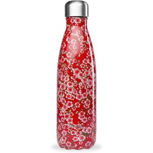 GOURDE Qwetch - Bouteille Isotherme Flowers Rouge 500ml -