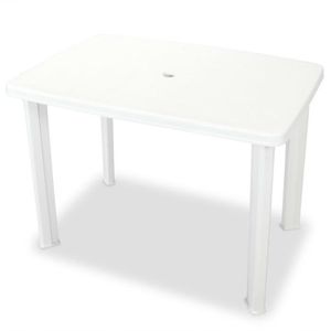 Ensemble table et chaise de jardin Mobilier de bistro 3 pcs Plastique Blanc YIN