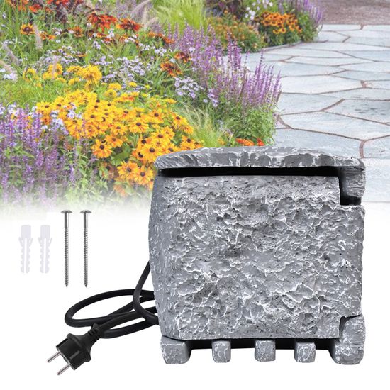 Prise De Jardin Noir Avec Piquet De Terre IP44 2 Prises