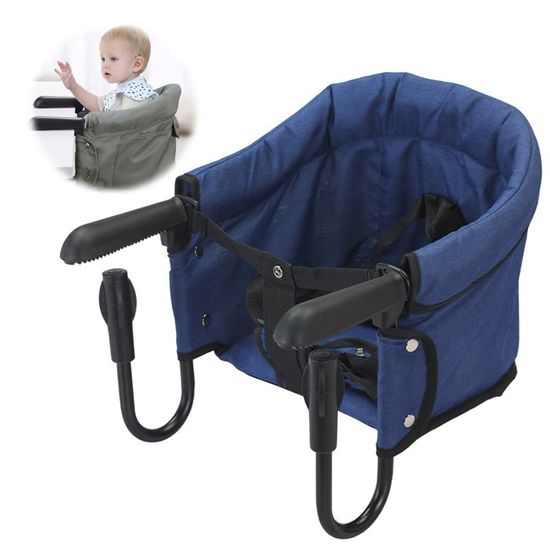 PandaEar Siège De Table Bébé Pliable | Chaise Haute Portable Voyage - Noir