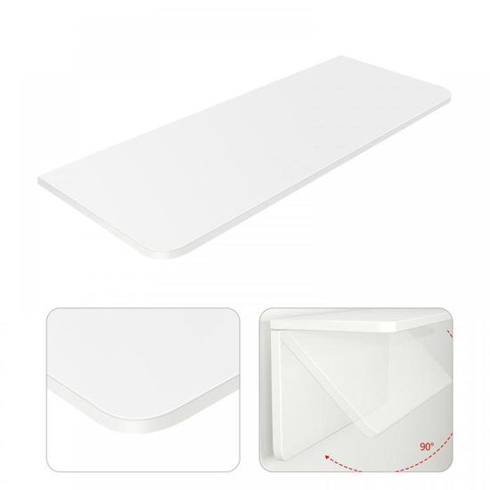 Table Murale Flottante Pliable Pour Bureau, Maison, Cuisine, Balcon, Bureau, Bureau, Bureau, étude, Ordinateur Portable, Blanc (120 X 20 Cm