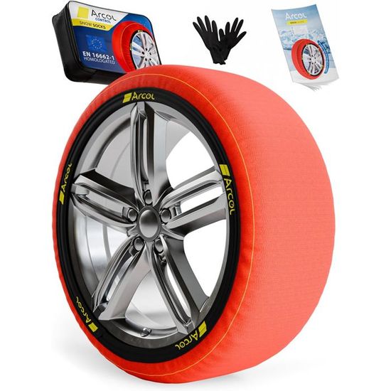 Chaussettes à Neige R.Evolution - 2 Chaussettes - Tailles S à XXL - Approuvées Pour L'Italie (norme EN 16662-1:2020) - Alternative Aux Chaînes