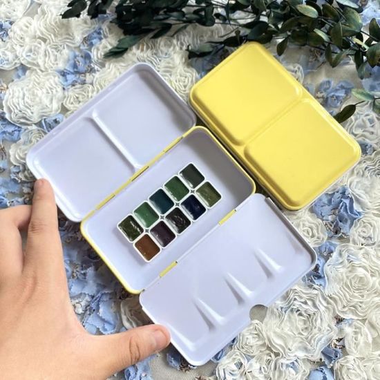 Palette De Carnet De Croquis Portable à 15 Grilles Palette D'aquarelle Vide Boîte Magnétique En