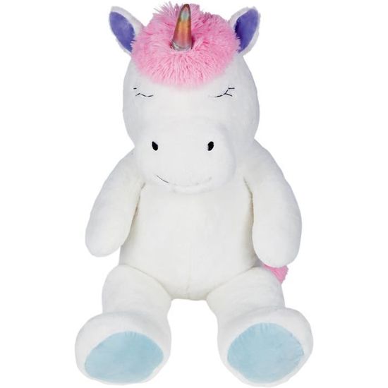 Licorne Peluche Assis Xxl 100 cm Cdiscount Jeux Jouets