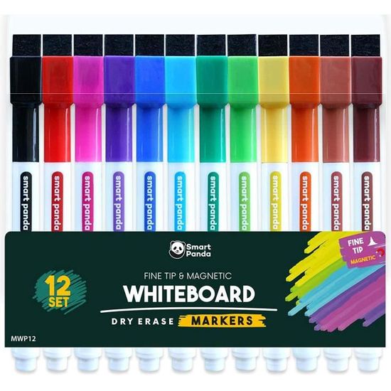 Arqueurs Noirs Pour Tableau Blanc,12 Arqueurs Agnétiques Effaçables