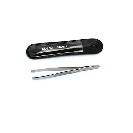 Pince à épiler Technic Bout Plat Droit - Longueur 9cm - Neuf En Blister Argenté