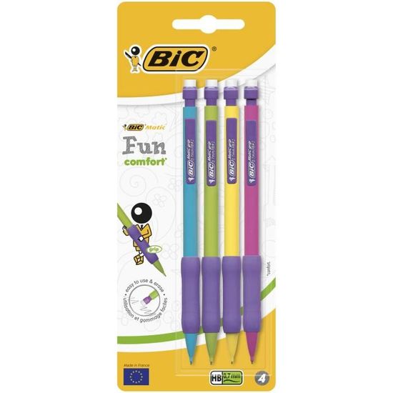 Porte-Mines BIC Matic ECOlutions 0.7mm HB - 65% Recyclé, Fabriqué En France, Blister 10