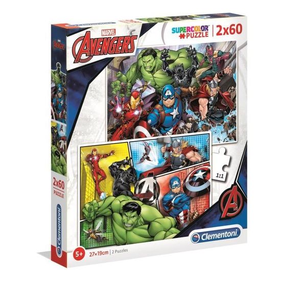 Puzzle enfant - CLEMENTONI - The Avengers - 2x60 pièces - Dessins animés et BD