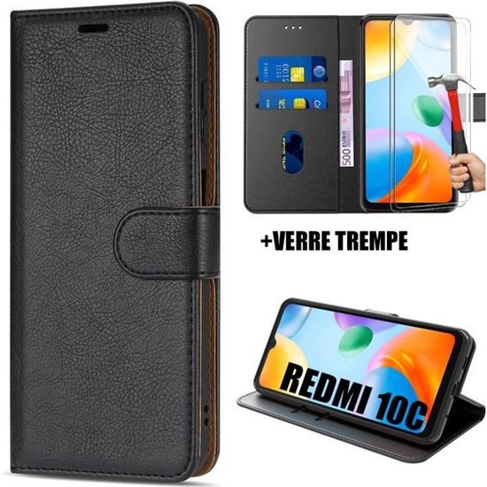 Coque Silicone Transparente + 2 Verres Trempés Pour Xiaomi Redmi 10C - Pack Little Boutik - NEUF