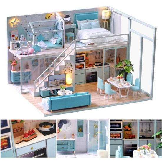 YOSOO Mini maison de poupée Maison de Poupée Miniature, Simulation de