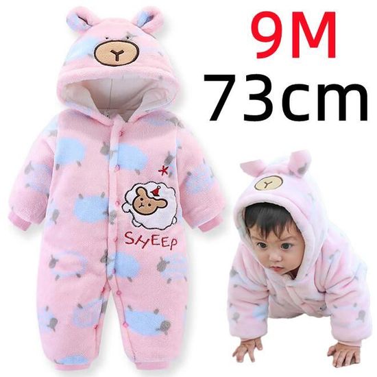 Grenouillère Bébé à Capuche Monstre Vert Fourrure - Unisexe Pour Fille Et Garçon - Tailles 0-3 à 12-18 Mois