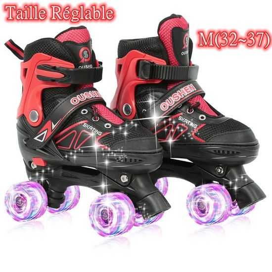 Patins à Roulettes Rookie Taille 2 UK Avec Roues Lumineuses - Occasion - Inclus Sac Et Protections