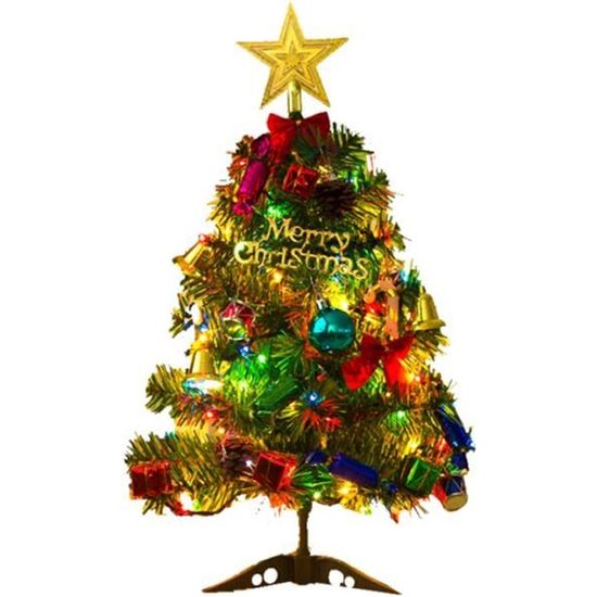 1 ensemble de luxe durable allumé 50cm arbre de Noël artificiel LED lumières multicolores pour la  SAPIN DE NOEL - ARBRE DE NOEL