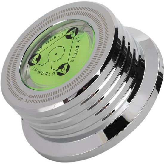 Stabilisateur De Disque Vinyle Pour Platine LP - Aluminium, Niveau à Bulle, Trou Broche 7 Mm - Améliore La Qualité Sonore - 10