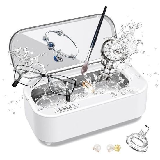 Nettoyeur Ultrasons 48Khz Nettoyeur Ultrason Bijoux Avec 2 Modes De Réglage, 350Ml