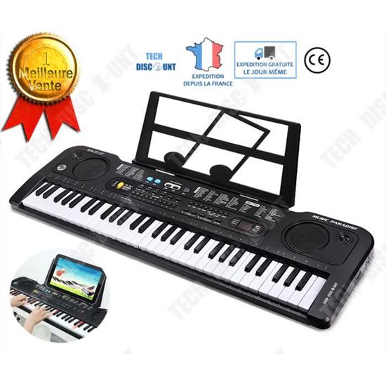Piano électronique - 61 touches avec microphone - Minifinker - MQ-6104 -  ABS - Noir - 66*19*5.5cm - Cdiscount Instruments de musique