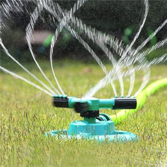 Jardin Pelouse Eau ARROSOIR Rotatif 3 Branches Sprinkler d'eau