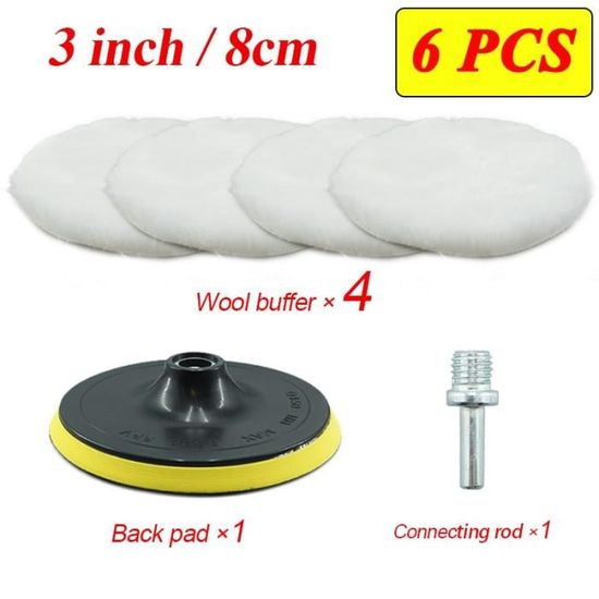 10 Tampons De Polissage 3 Pouces (80 Mm) – Pour Perceuse Ou Polisseuse, Mousse Douce, Couleurs Assorties