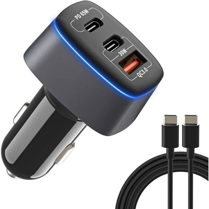 Chargeur Allume-Cigare Rapide Pour Voiture - Quick Charge, Noir - Rechargez Votre Smartphone En Roulant !