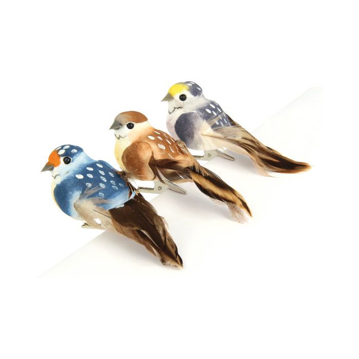 Oiseaux décoratifs Nature 3 pièces - Artémio Multicolore - Assort.