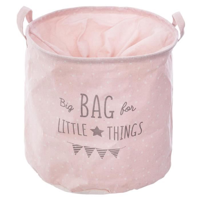 Atmosphera - Sac rangement canvas rose Rose