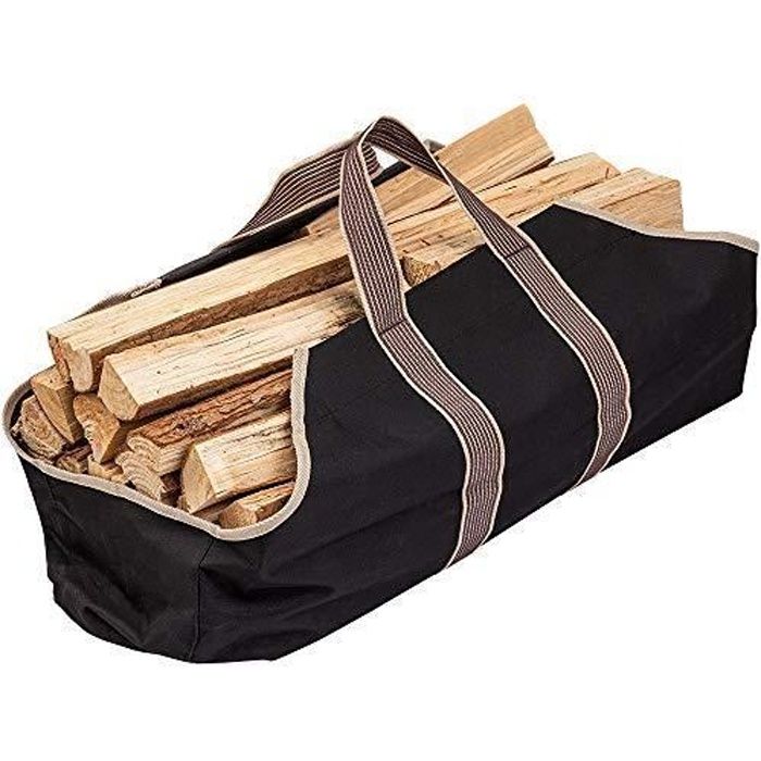 Amagabeli Toile Sac à bûche Cheminée Sac de rangement pour le bois de chauffage Grande capacité Porte-bûches De plein air Porte-bûch