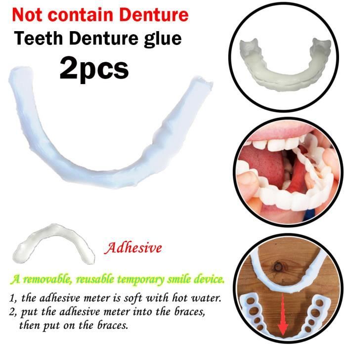 2pc temporaire sourire confort ajustement cosmétique dents dentier colle Soin des dents 274