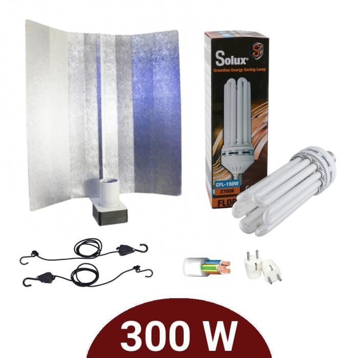 Kit lampe 300W CFL Solux Floraison + Pearlpro