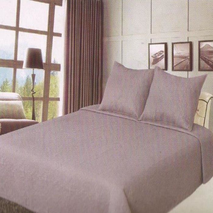 Taupe - Couvre-lit Boutis - Lit 2 Places - 3 pièces (230x250cm)