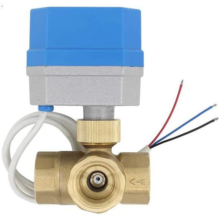 T type - vanne 3 voies motorisée electrovanne 12v 3 voies 1-2 3-4 1 1-1-4 1-1-2 pouce (3-4 pouce - DN20)