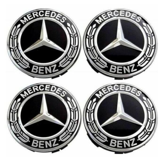 Lot de 4 Cache-moyeux de Roue de Rechange pour Mercedes Benz Diamètre 75 mm