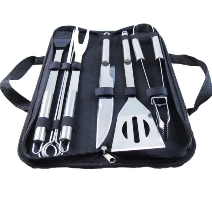 9 pièces ensemble d'ustensiles en acier inoxydable Kit de cuisine Barbecue Grill outils de barbecue USTENSILE BARBECUE PLANCHA