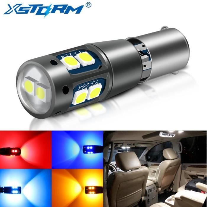 Ice Blue BAY9S -Ampoule Led BA9S BAX9S BAY9S, H21W H6W T4W T11, lumières de liquidation de voiture Canbus, lampe de voiture 12V blan