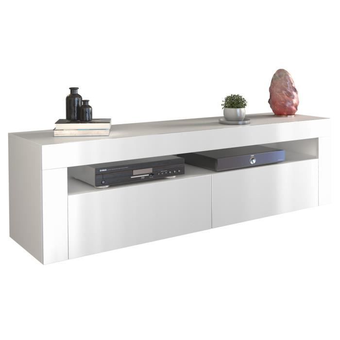 Meuble TV DEKO 2D 160 - BLANC BRILLANT