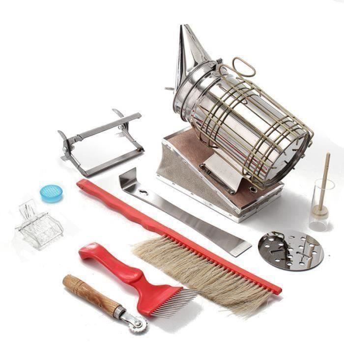 Apiculture Outil, 8pcs Acier Inoxydable Hive Fumoir, Apiculture Apicultura Bee Keeping Tools équipement Accessoire Déplafonne E42762