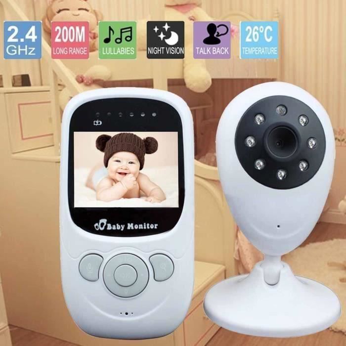 Vococal BabyPhone vidéo Multifonctions 2.4 pouces écran couleur vidéo sans fil 2.4GHz MP3 Baby Monitor Ecoute bébé vidéo