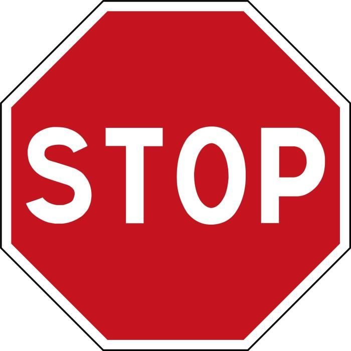 Panneau stop - Autocollant vinyl waterproof - Diamètre de 200 mm