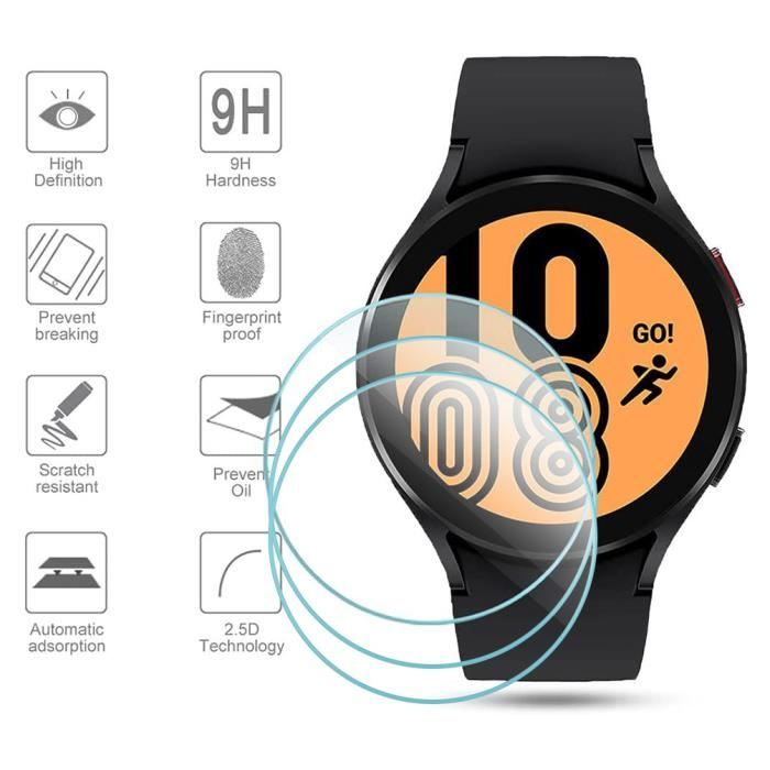3PCS Film de Protection Vitre Montre Connectée 44mm pour SAMSUNG Galaxy Watch 4/ SAMSUNG Galaxy Watch Active 2 Blackview Verre Tremp