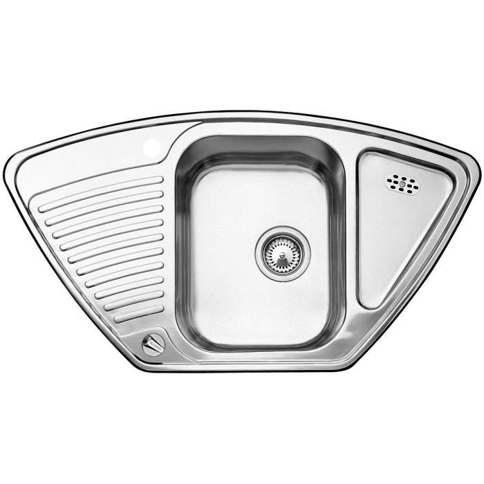Blanco Toga 9 E évier en acier inoxydable finition naturelle d'angle pour armoire d'angle 90 cm Argent - 513604
