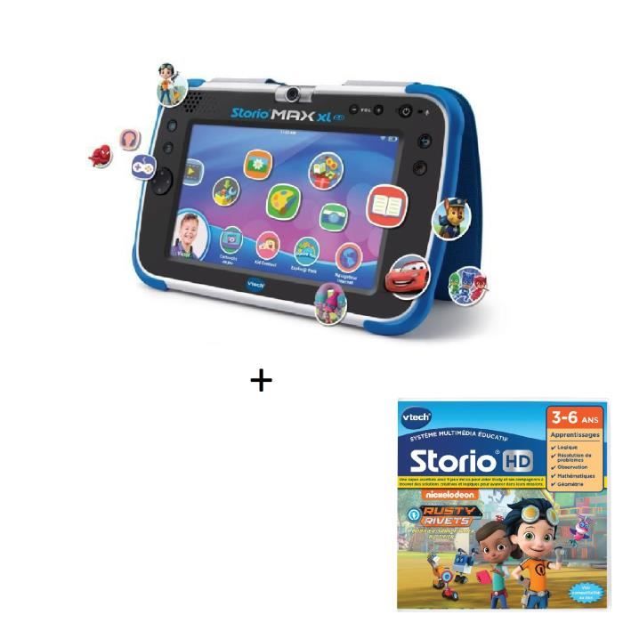 VTECH - Tablette STORIO MAX XL 2.0 bleue + Jeu HD Storio RUSTY RIVETS