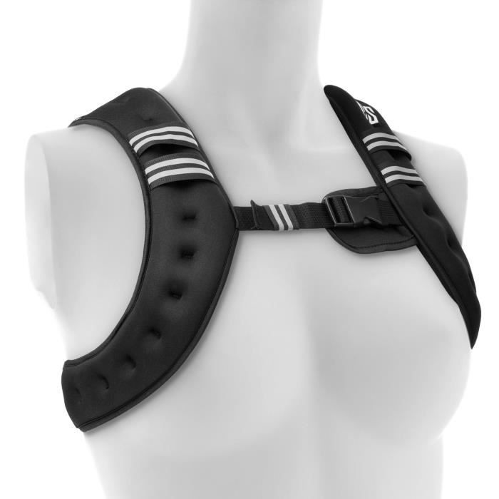 CAPITAL SPORTS X-Vest veste lestée de poids 5 kg - Sangle pectorale réglable - Toile nylon 1200 D & néoprène - Noir