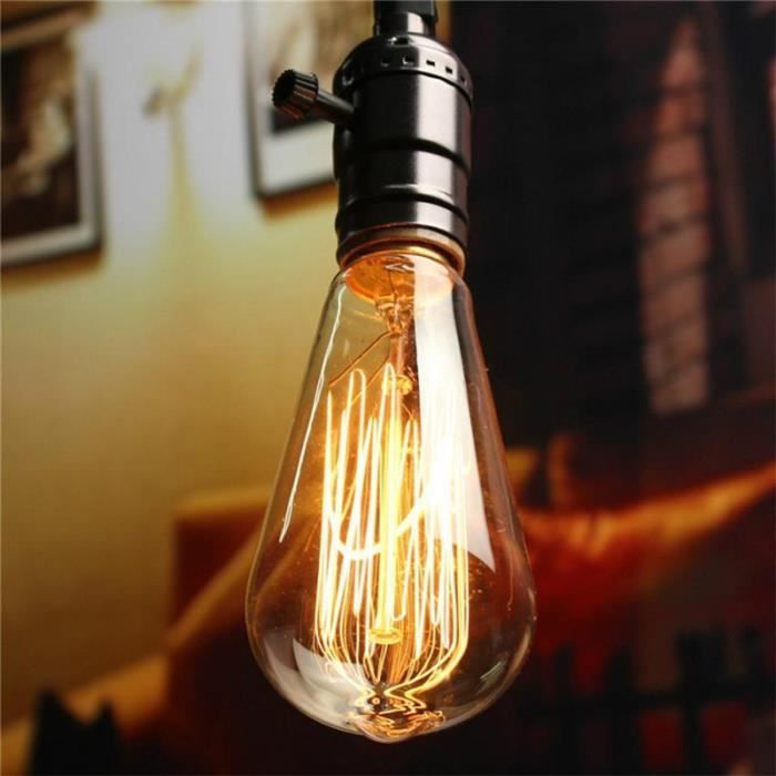 3pcs Ampoule LED Edison ST64-E27 220V 40W Filament Tungstène Vintage 150lm Lampe Rétro Lumière Blanc Chaud Romantique